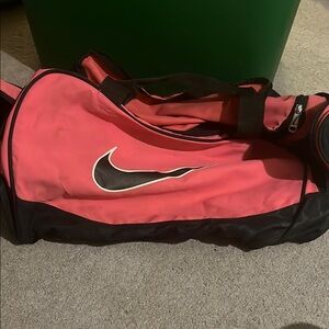 Nike Pink and Black Duffel Bag